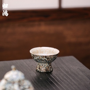 归鸿2025新款高端陶瓷茶杯复古家用男款主人杯单杯茶具一人饮品杯