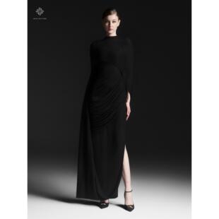 Maison Copains越南品牌Noir Éternel系列修身 垂褶长裙定制 des