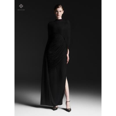 越南品牌修身垂褶长裙定制