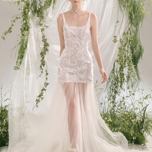 Arti Garden系列紧身方领蕾丝长裙定制 Apparel越南品牌Radiant