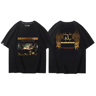 RAMMSTEIN德国战车乐队周边短袖T恤男夏季金属摇滚纯棉印花半截袖