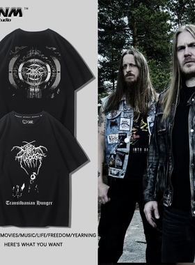 Darkthrone乐队短袖T恤男女夏季纯棉欧美小众暗黑金属宽松半袖潮