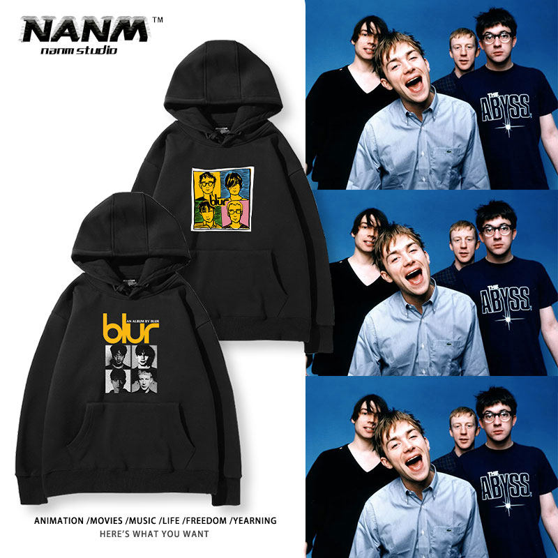 blur模糊污点乐队周边连帽卫衣