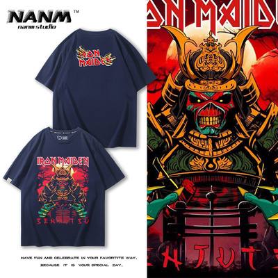 夏季新款纯棉金属摇滚半袖