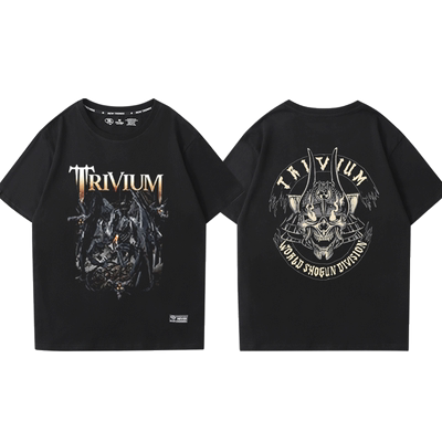 MEGADETH TRIVIUM乐队短袖男生欧美重金属摇滚宽松高街纯棉半袖潮