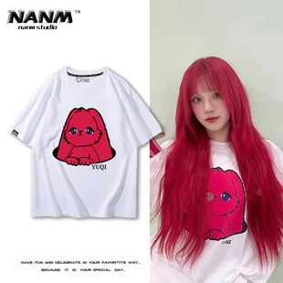 纯棉上衣潮 夏季 GIDLE宋雨琦同款 兔子t恤YUQ1周边Minnie应援短袖