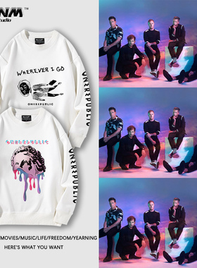 OneRepublic共和时代乐队圆领卫衣男女春秋摇滚乐队美式复古上衣