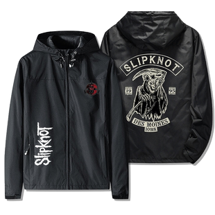 slipknot活结乐队连帽夹克男秋冬季摇滚重金属印花周边加绒外套潮