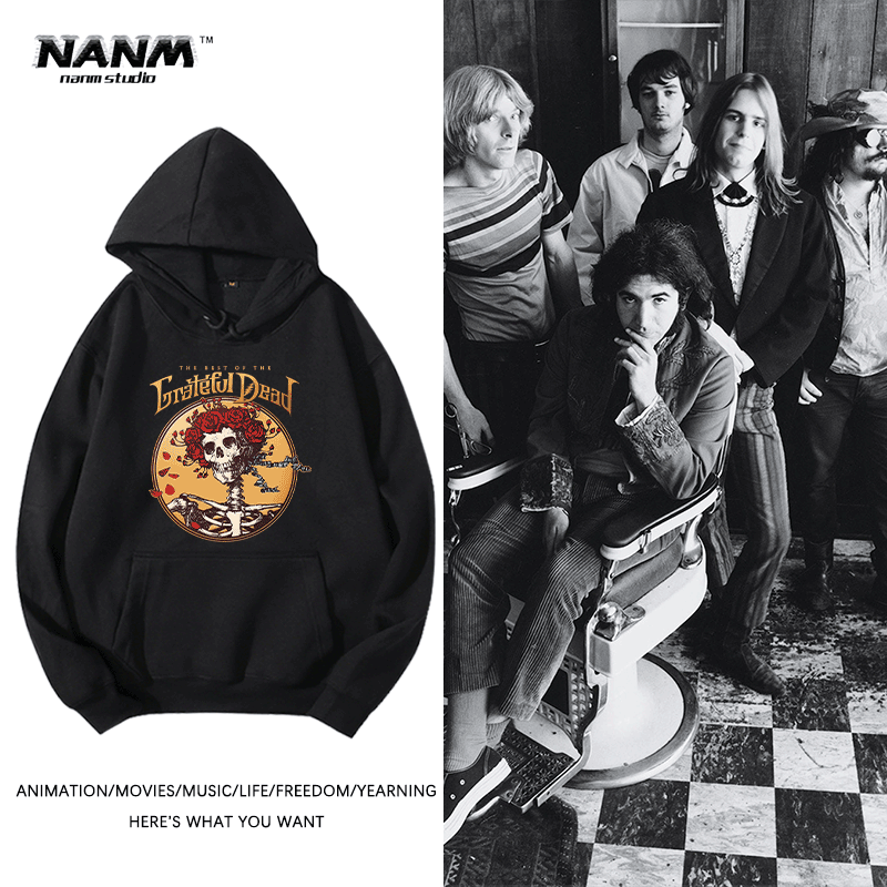 grateful dead感恩而死摇滚乐队卫衣男女连帽春秋新款高街ins长袖
