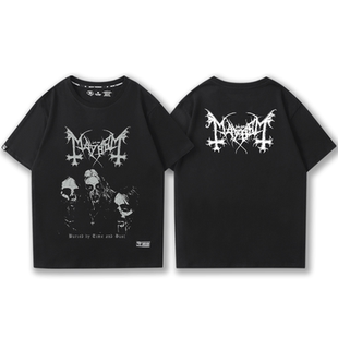 Mayhem挪威金属乐队周边T恤短袖男滚潮流印花黑金属摇纯棉半截袖t