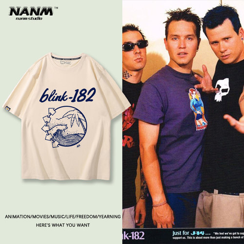 blink182摇滚乐队简约短袖