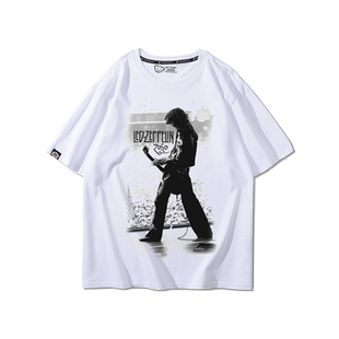 Led Zeppelin齐柏林飞艇乐队周边短袖T恤男女vintage宽松摇滚半袖