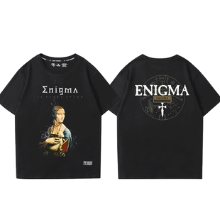 Enigma英格玛乐队T恤短袖男女德国摇滚金属专辑印花设计宽松半袖