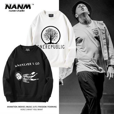 onerepublic共和时代演唱会周边卫衣男女秋冬摇滚美式百搭衣服潮