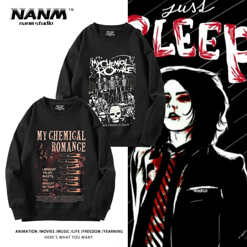 浪漫摇滚乐队卫衣男女生秋冬