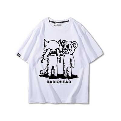 夏季纯棉个性宽松半截袖