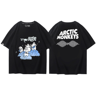 北极猴子Arctic Monkeys乐队短袖T恤男女夏季英伦另类摇滚乐上衣