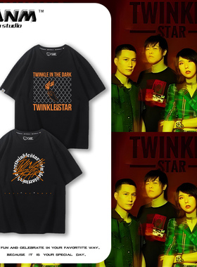 华语摇滚闪星TWINKLESTAR乐队短袖T恤男女夏季周边印花纯棉半截袖