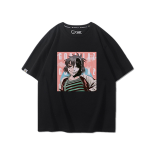 街头霸王Gorillaz乐队短袖T恤男女美式动漫卡通嘻哈oversize半袖