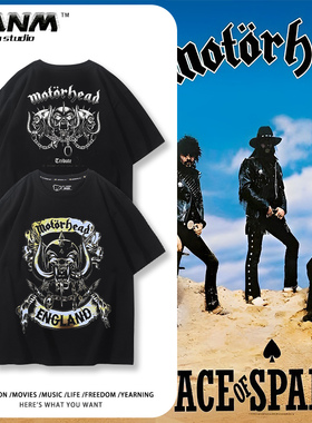 MOTORHEAD摩托头乐队短袖男女夏季经典重金属硬核摇滚印花纯棉T恤