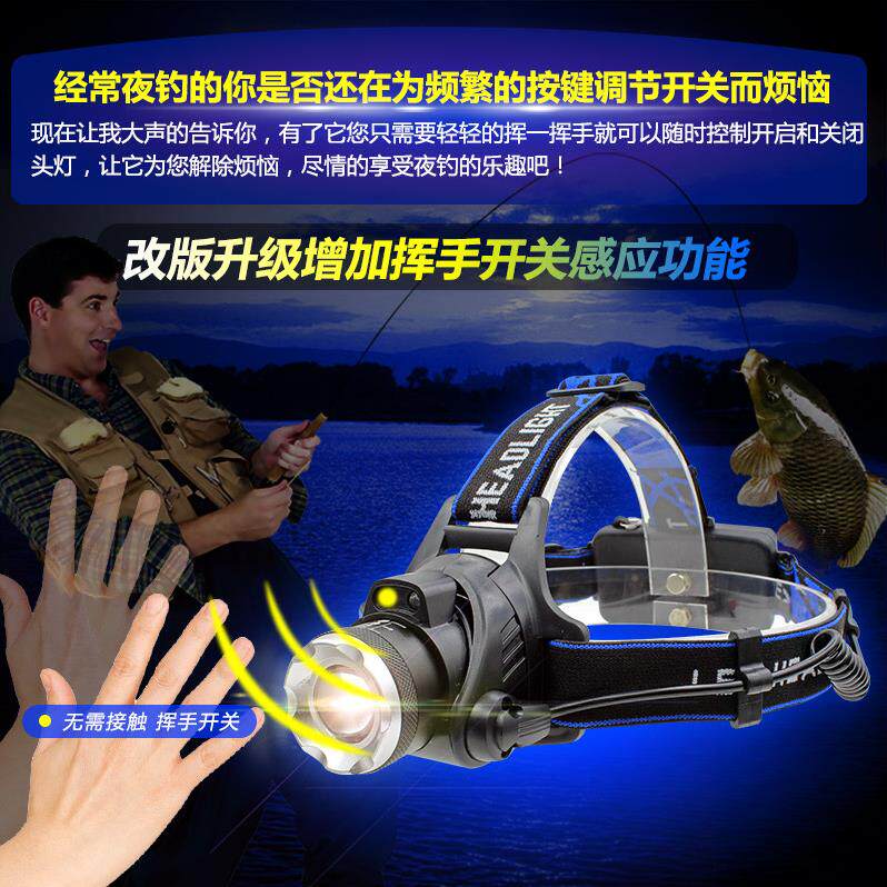 户外T6/U2升级LED强光头灯伸缩变焦超远射多场景功能检修灯头灯