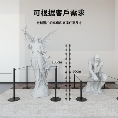 矮围栏博物馆画廊穿绳立柱 一米线围栏排队护栏栏杆座美术馆隔离