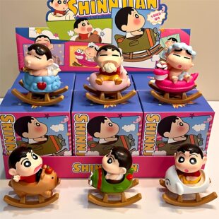 蜡笔小新摇摇马系列盲盒手办潮玩公仔周边玩偶可爱桌面摆件女礼物