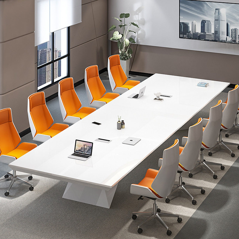 烤漆会议桌长桌椅大气大型洽谈桌白色会议室桌椅组合办公家具,商业/办公家具,会议桌,淘宝优惠券,粉丝福利购,淘宝优惠卷