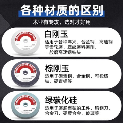 砂轮机砂轮片打磨台式立式磨片剪刀菜刀麻花钻头平行磨床砂轮