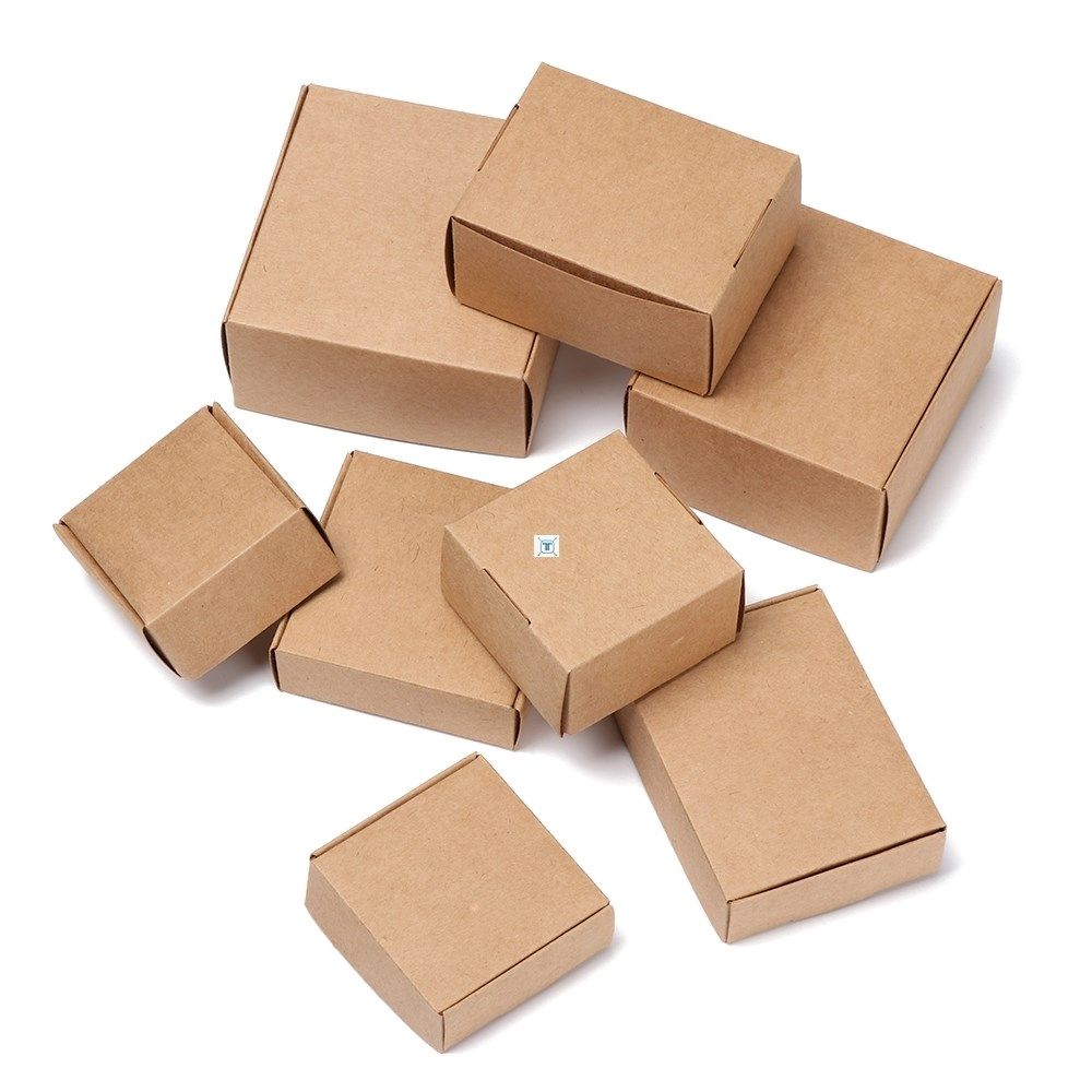 10pcs/lot small kraft paper box brown cardboard handmade