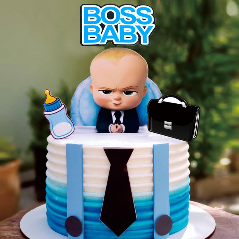 New Cartoon Boss Happy Birthday Cake Topper Cute Baby Boy