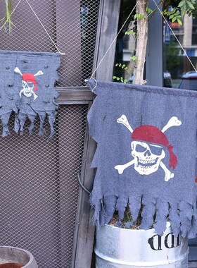 Halloween Pirate Flag Decoration scene decoration props