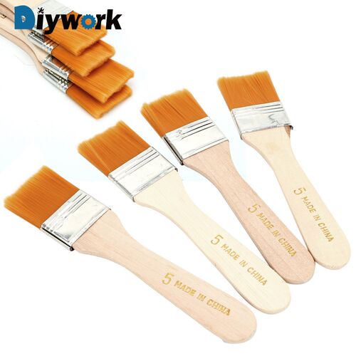 4Pcs/Set Wood Handles Nylon Oil Paint Brush Acrylic Paints H
