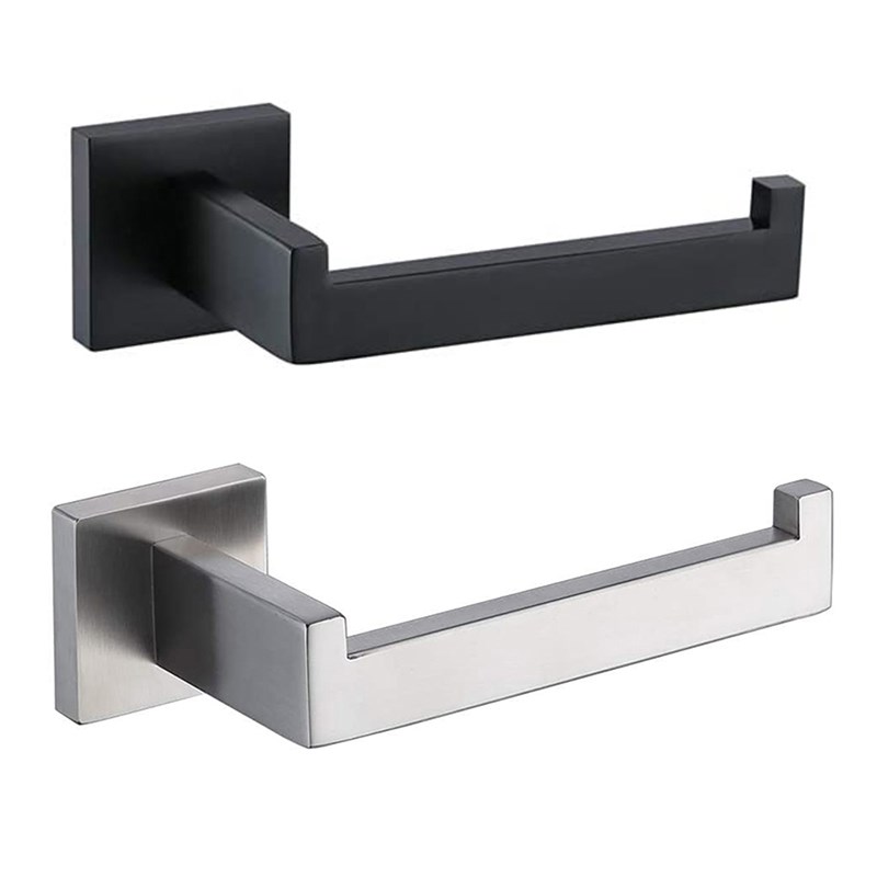 New 1pc Matte Black Toilet Paper Holder Wall Mount Tissue Ro