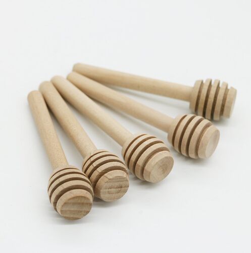 5 pcs Mini Portable Wooden Honey Spoon Stick for Honey Jar M