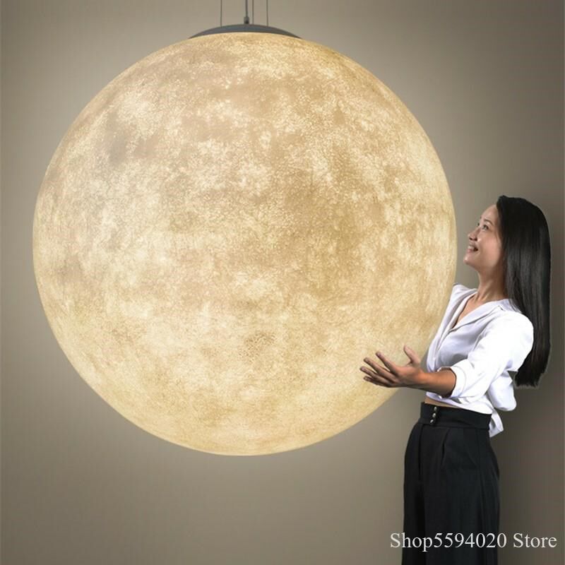Moon  Pendant Lamp Resin Pendant Lights for Bedroom Living R