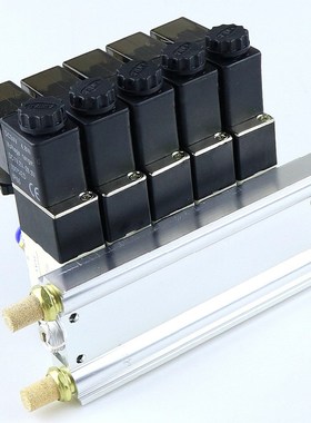 4V210-08 DC 12V Quintuple Solenoid Valve 6mm Connectors Sile