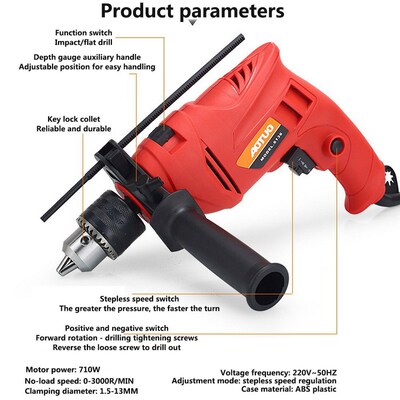710W Impact Drill EU Charger Cordless Electric Hammer Dril M