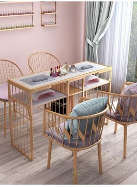 New light luxury manicure table chair set single pair modern