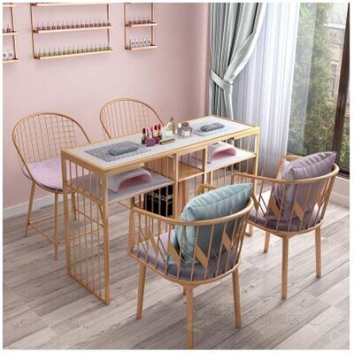 New light luxury manicure table chair set single pair modern
