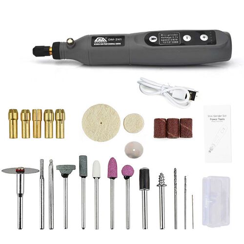 Mini Electric Grinder Set Cordless Drill Rotary Tool Wood Ca