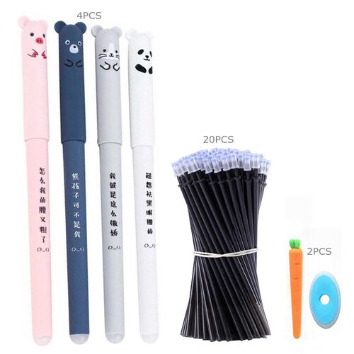26Pcs/Lot Animals Erasable Pen 0.35mm Cute Panda  Pens Wa