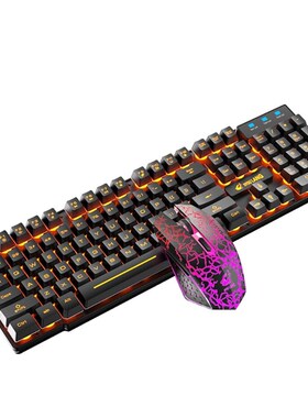 2.4G Wireless Gaming Keyboard and Mouse Set Colorful LED Bre