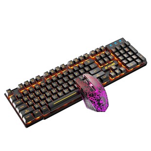 2.4G Wireless Gaming Keyboard and Mouse Set Colorful LED Bre