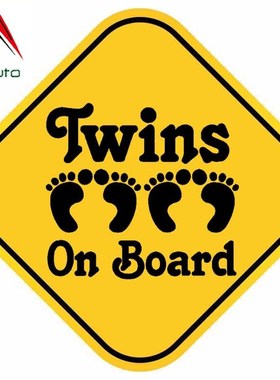 Aliauto Warning Car er Twins on Board Cute Footprints Waterp