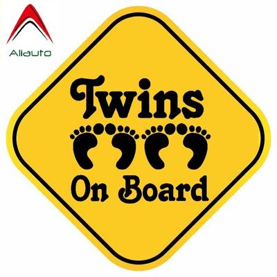 Aliauto Warning Car er Twins on Board Cute Footprints Waterp