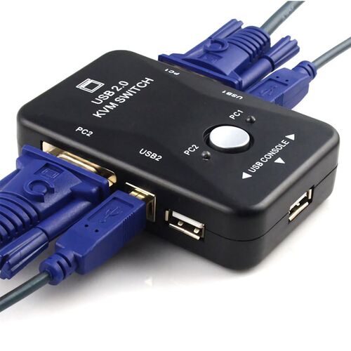 KWM 2-In-1-Out 2 Port USB 2.0 KVM Switch Switcher 1920*1440