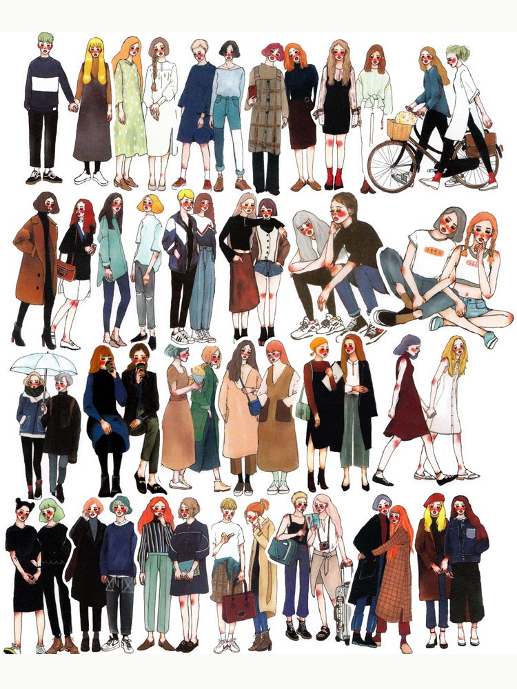 25pcs Hand painted Girl Bosom Friend Fashion Autumn And Win