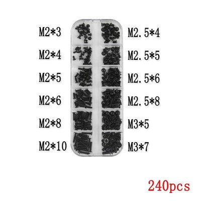 KM Small Screw Repair Screws Kit 250Pcs/set M2 M2.5 M3 Flat