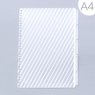 A5/B5/A4 PP Binder Index Divider 20/26/30 Hole Binder Planne